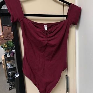 Free People Off the Shoulder Thong Bodysuit